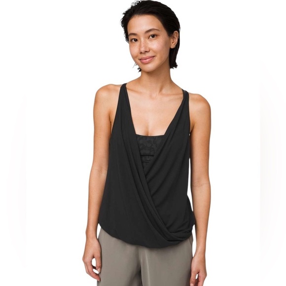 Lululemon As You Like It Tank Black Drapey Tank Top XS - Picture 7 of 11